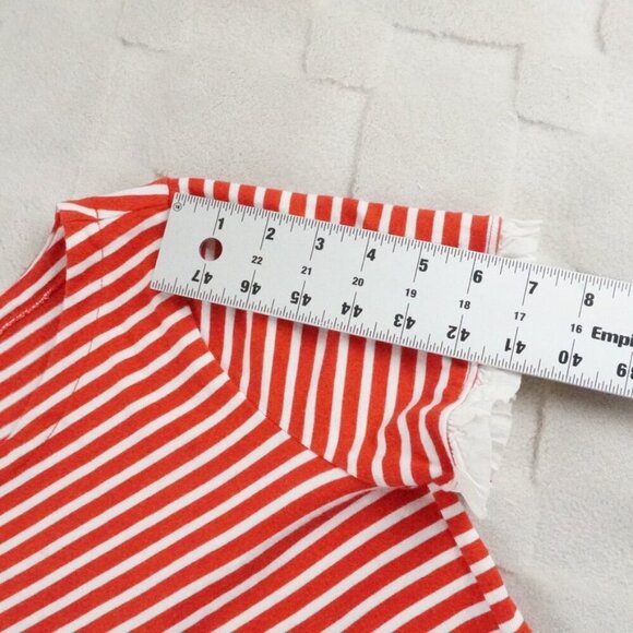 J.Crew Striped Poplin Trimmed Dress Womens Small Red White Preppy - Picture 10 of 12